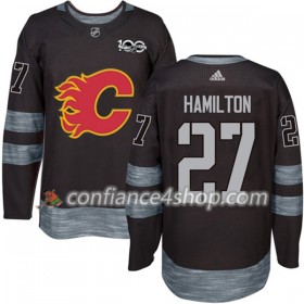 Adidas Maillot de Hockey Calgary Flames Dougie Hamilton 27 1917-2017 100th Anniversary Noir Authentic - Homme